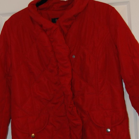 Peck & Peck Collection Women's Red Puffer Jacket Size M - Picture 6 of 11